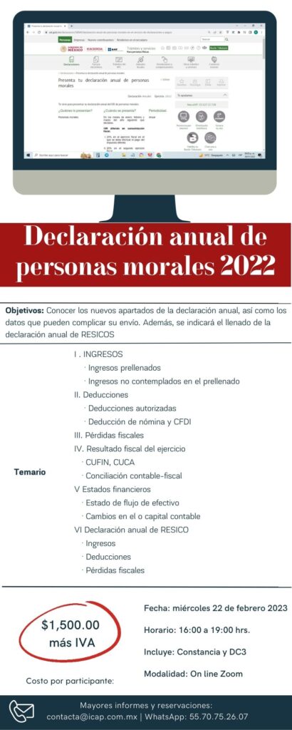 Declaración Anual De Personas Morales 2022 – ICAP